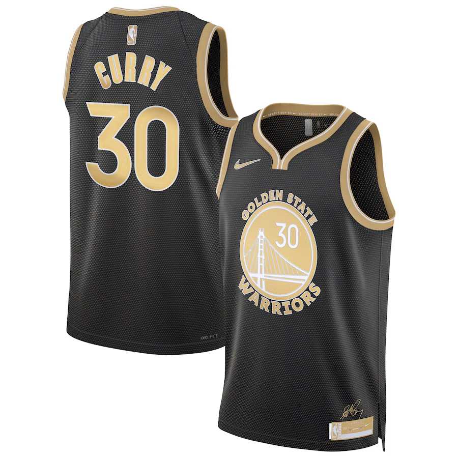 Men%27s Golden State Warriors 30 Stephen Curry Black Gold 2024 Select Series Stitched Jersey Dzhi->indiana pacers->NBA Jersey
